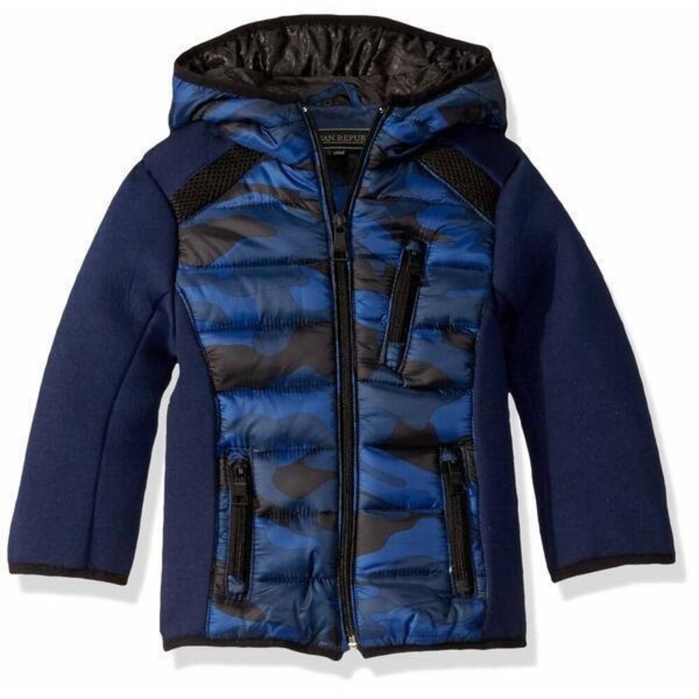 Urban Republic Outerwear Scuba Jacket Toddler 3T Navy Blue Hooded Zip Up NWT